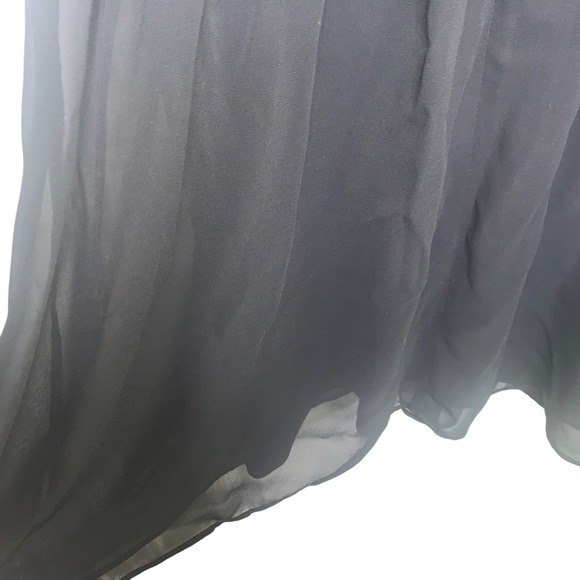 AB Studio Womens Size 6 Belted Black Dress Lace Top Sheer Bottom Built in Cami - Picture 6 of 12